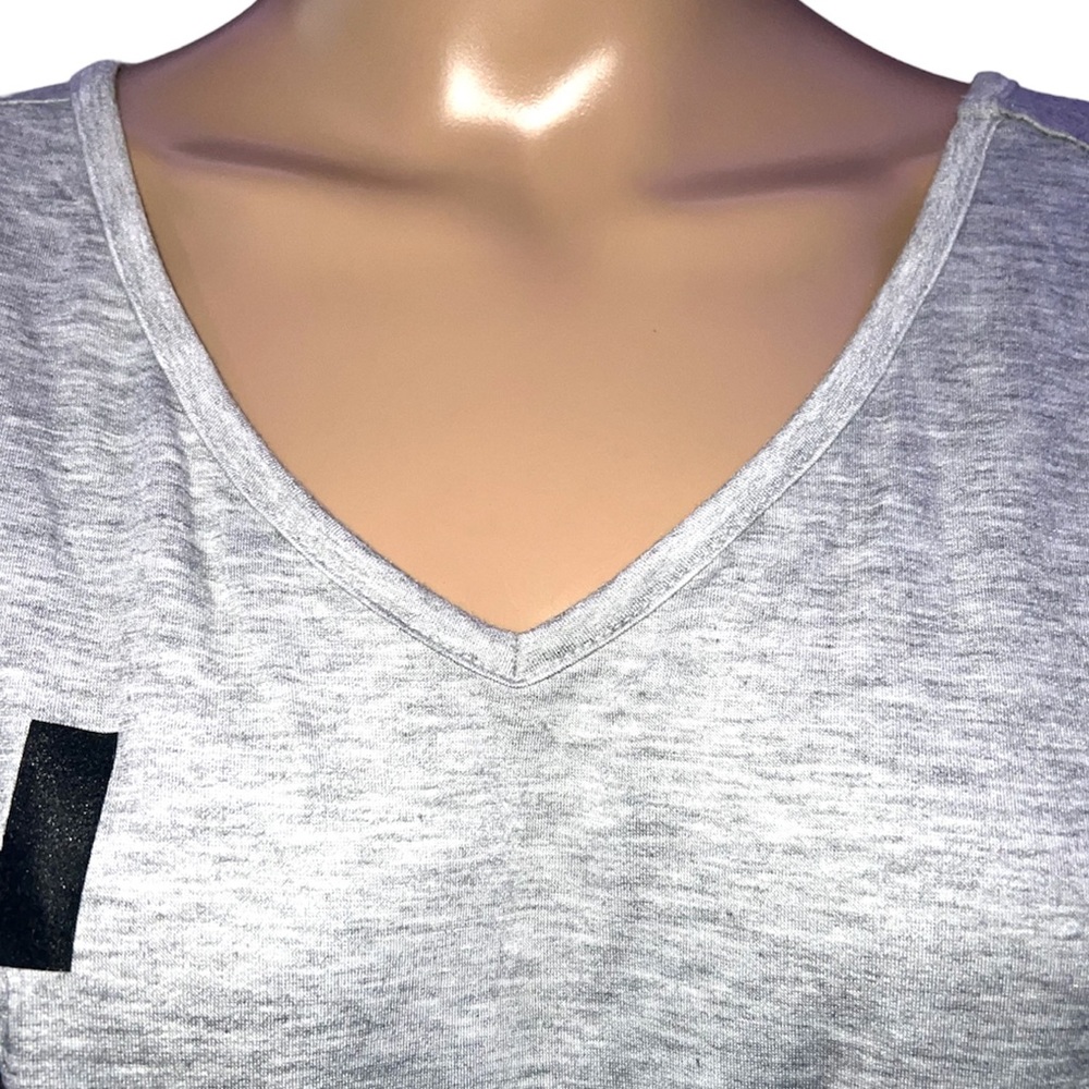 CACIQUE | NWT GRAY PAJAMA TOP WITH BOLD LOGO BLOCK LETTERING - Picture 6 of 10